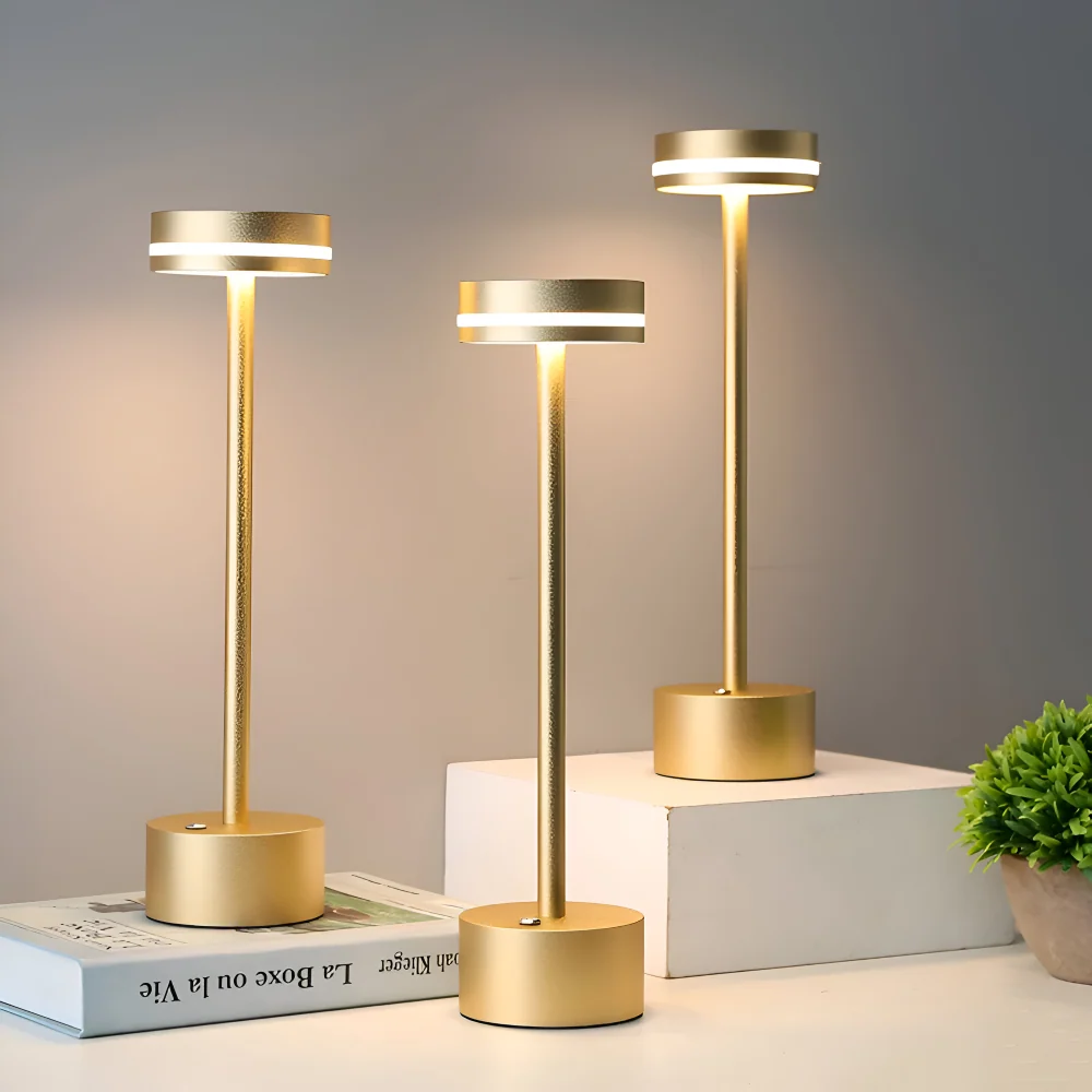 Mantle Touch Lampa - On--go, uppladdningsbar Bordslampa - Dimbar belysning Svart