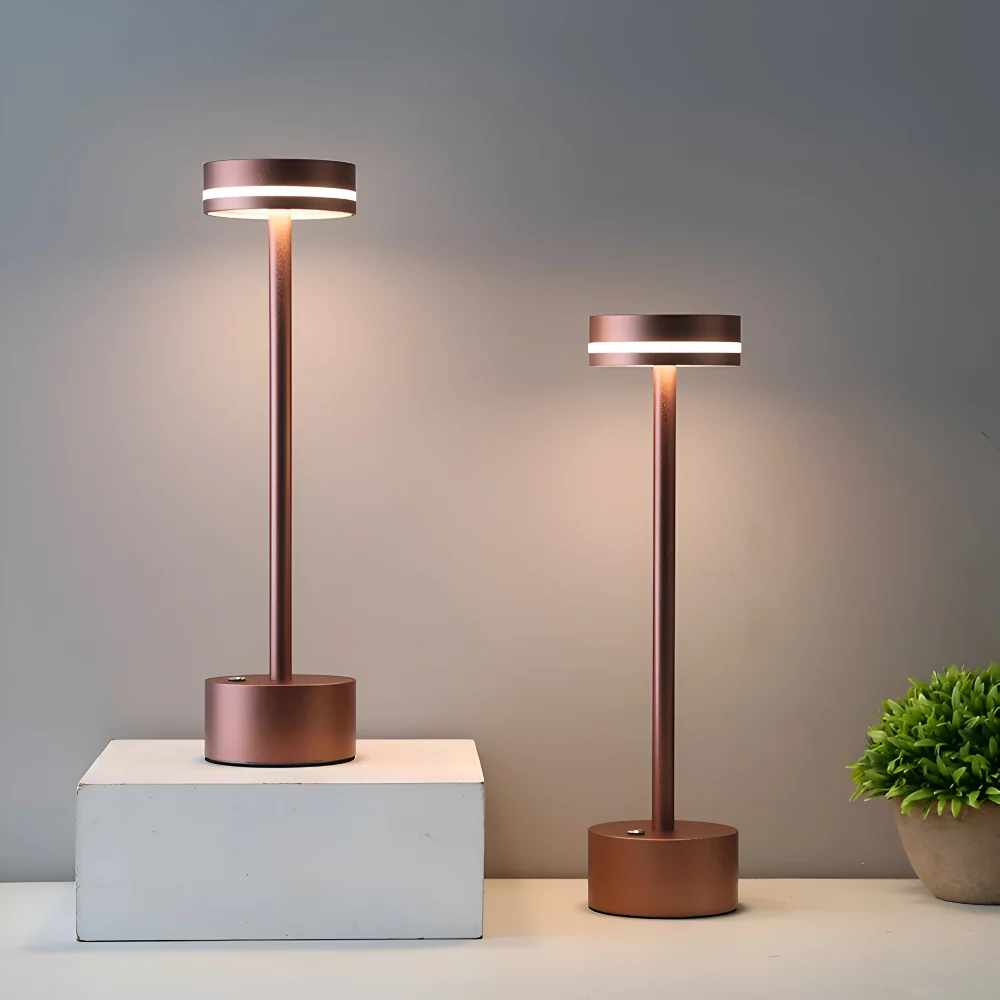 Mantle Touch Lampa - On--go, uppladdningsbar Bordslampa - Dimbar belysning Svart