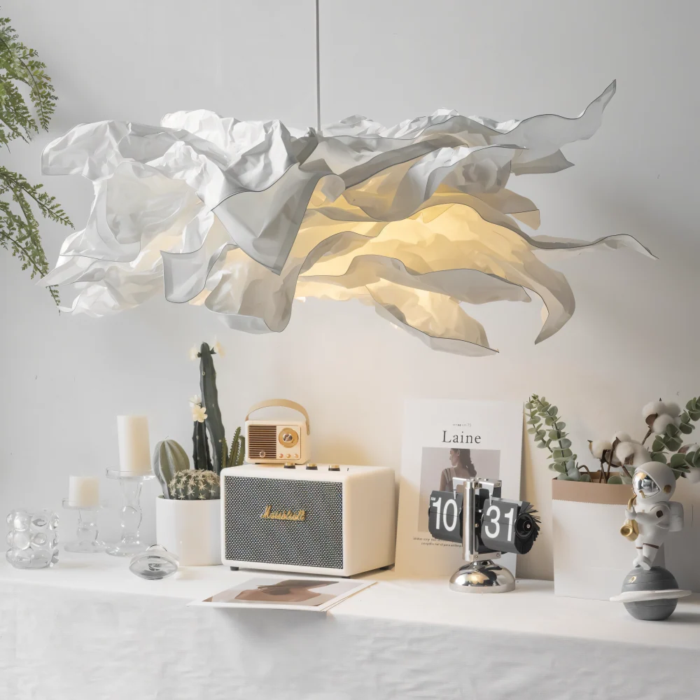 OriCloud Pendellampa - Klassisk Anpassningsbar Snö Pappers DIY Hänglampa Vit