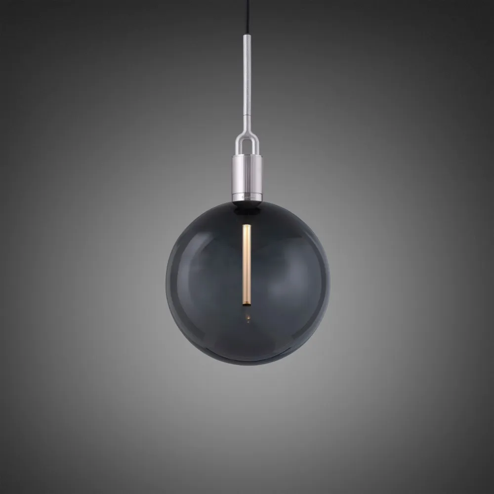 Forked Pendant Globe Large pendellampa, rökfärgat glas och stål • Buster + Punch