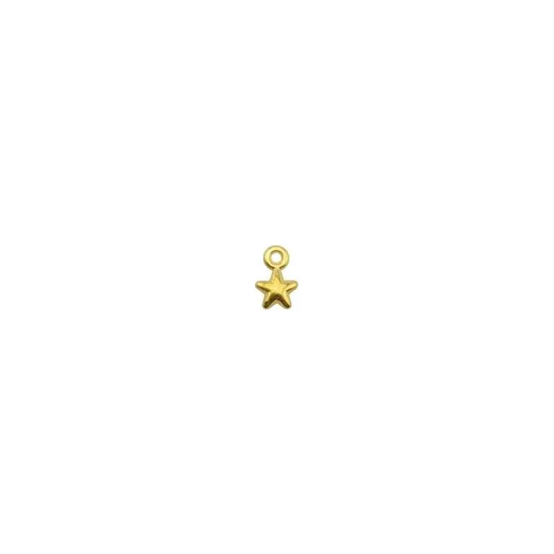 Berlock 24K guldpläterad - Mini Stjärna 5mm, tio-pack