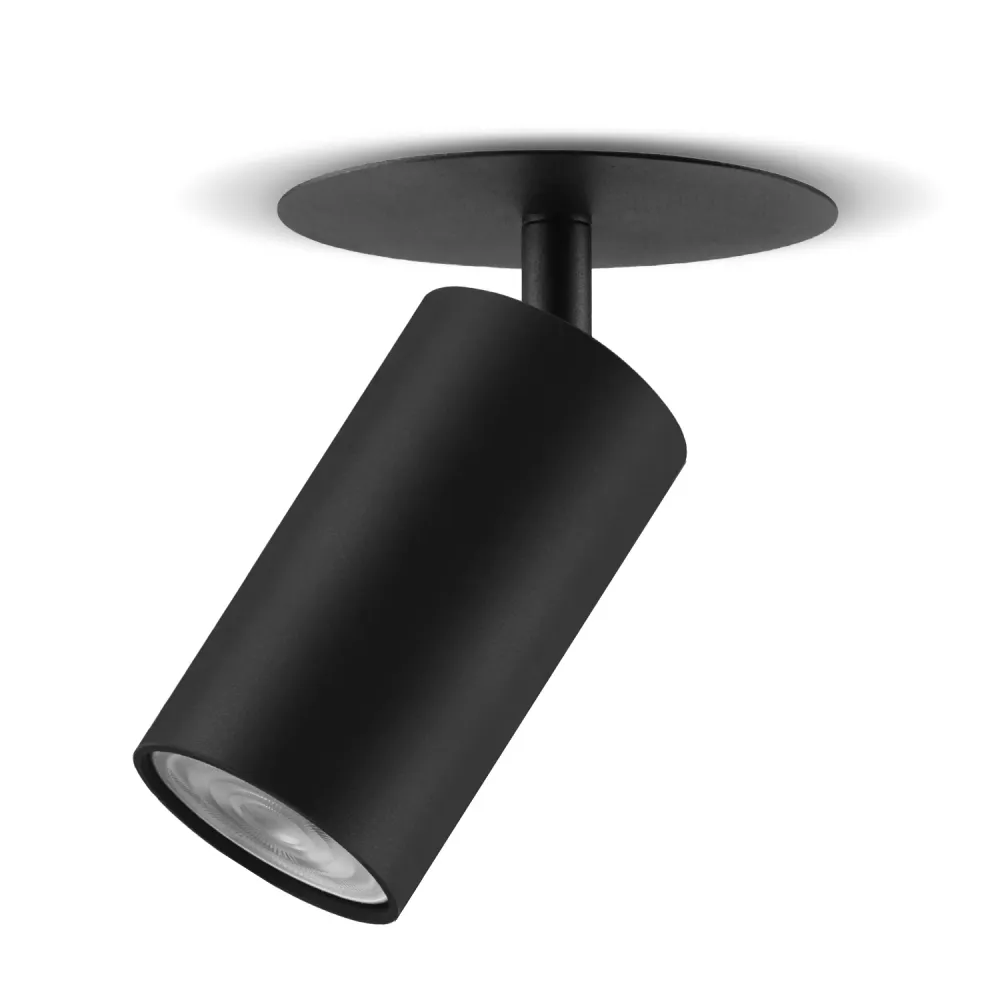 Maclean infälld montering/rörarmatur, spot, rund, aluminium, GU10, 55x130mm, ebenholts, MCE364 B+LED-lampa GU10 7W Maclean...