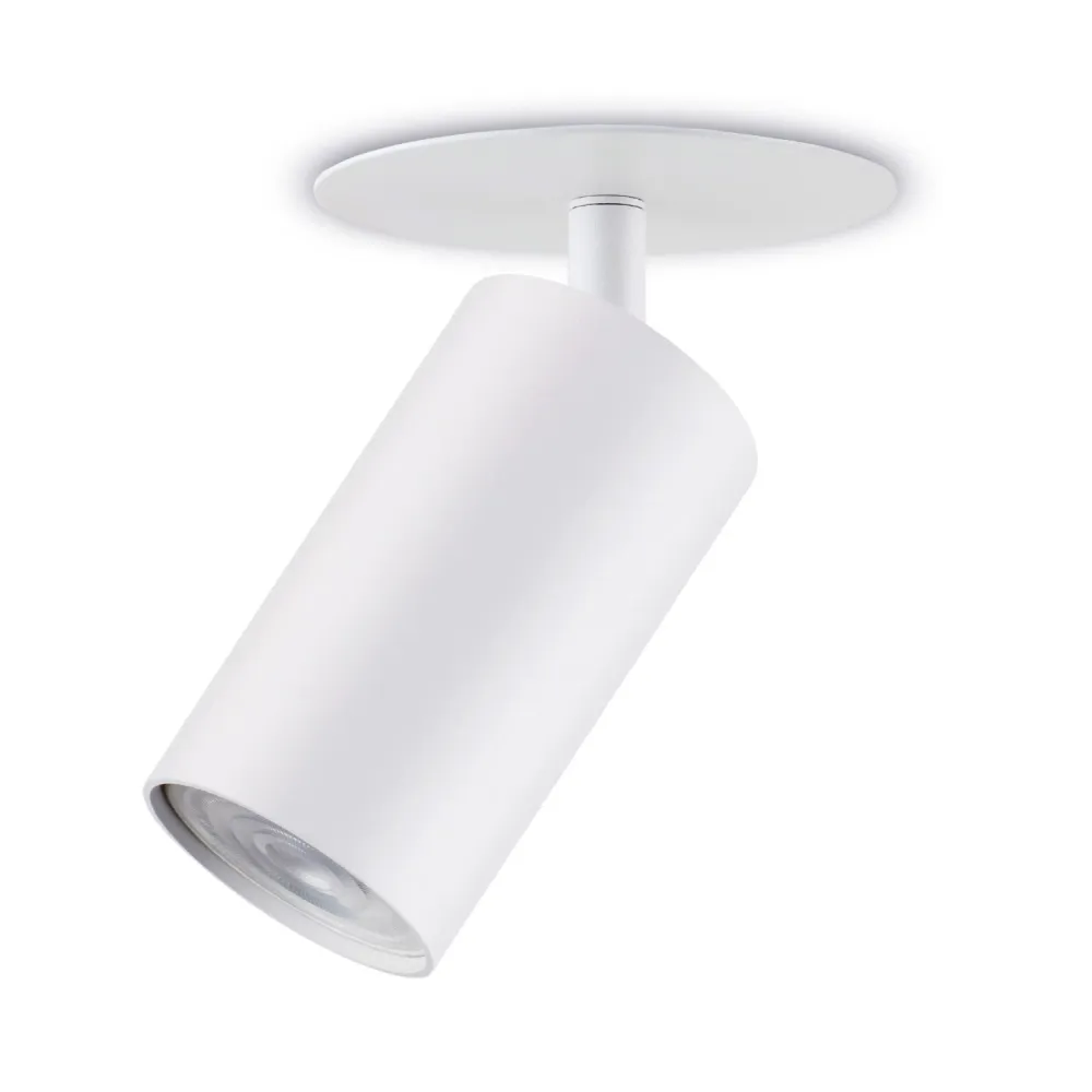 Maclean infälld montering/rörarmatur, spot, rund, aluminium, GU10, 55x130mm, snö, MCE364 W + LED-lampa GU10 7W Maclean Ene...