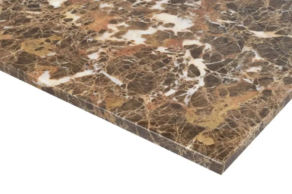 BROOKSVILLE SOFFBORD KVADRATISKT VITPIGMENTERAD/BRUN MARMOR
