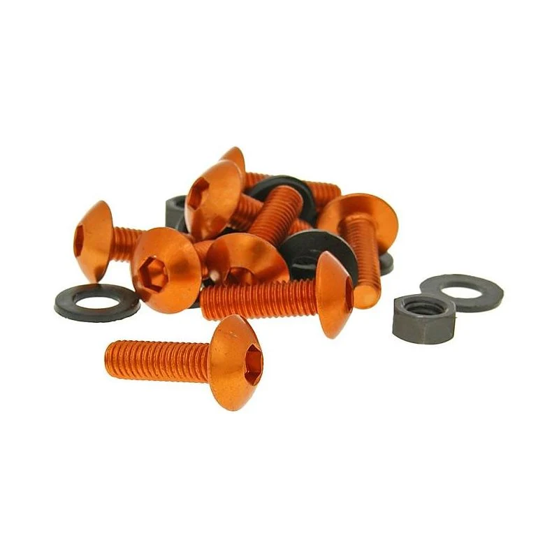 Aluminiumskruv + mutter sats M5x16 - 8st Peach