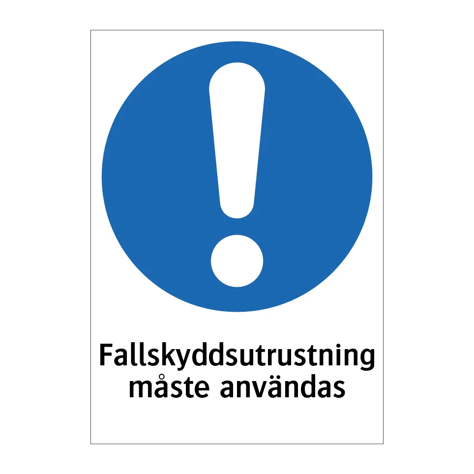 Fallskyddsutrustning måste användas 148x210mm