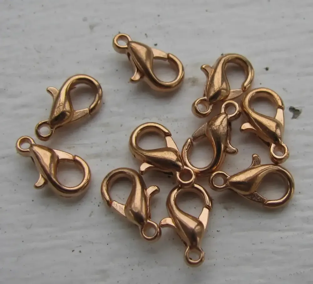 Klolås 24K Roséguldpläterad - Kvalitetslås 10 mm 15-pack