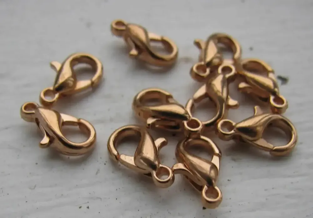 Klolås 24K Roséguldpläterad - Kvalitetslås 10 mm 15-pack