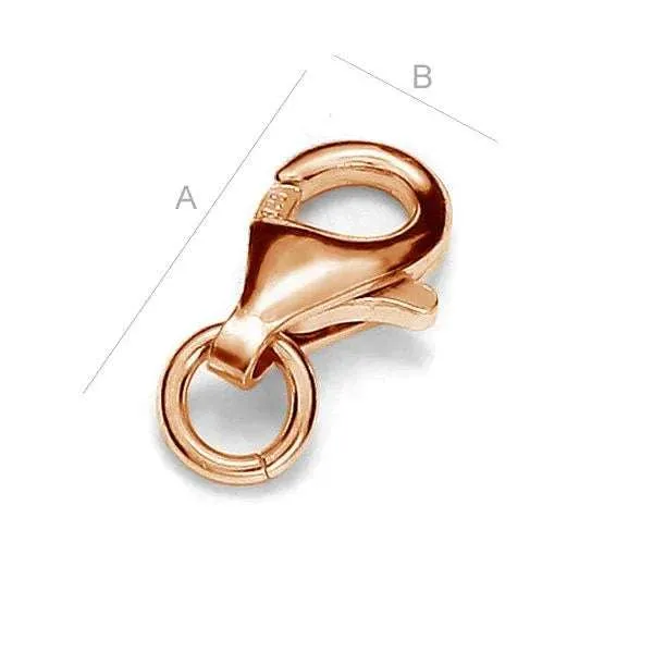 Klolås i 925 Metallgrå med 18K Roséguld - 11mm 1 styck