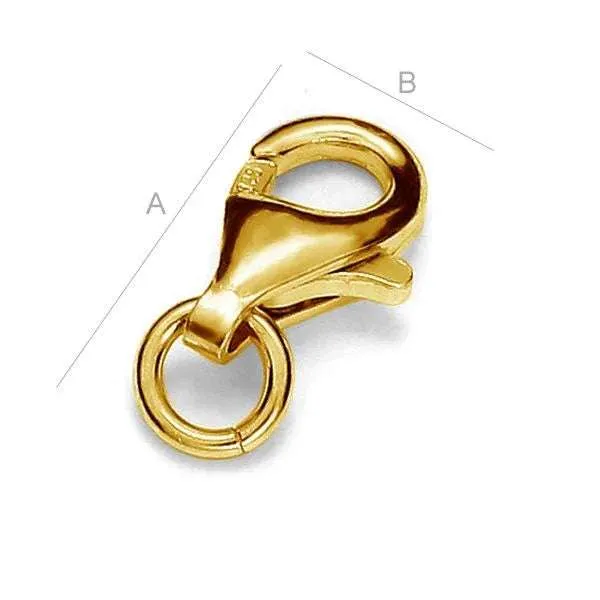 Klolås i 925 Sterling med 24K Guld - 13mm 1 styck