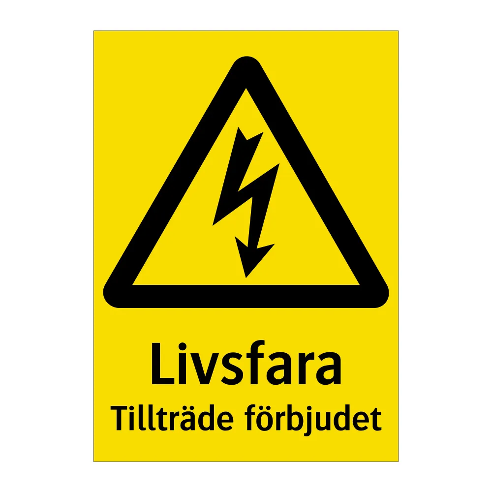 Livsfara Tillträde förbjudet 148x210mm