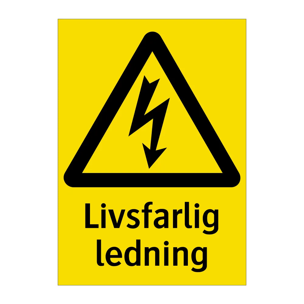 Livsfarlig ledning | ANSI Certified 148x210mm
