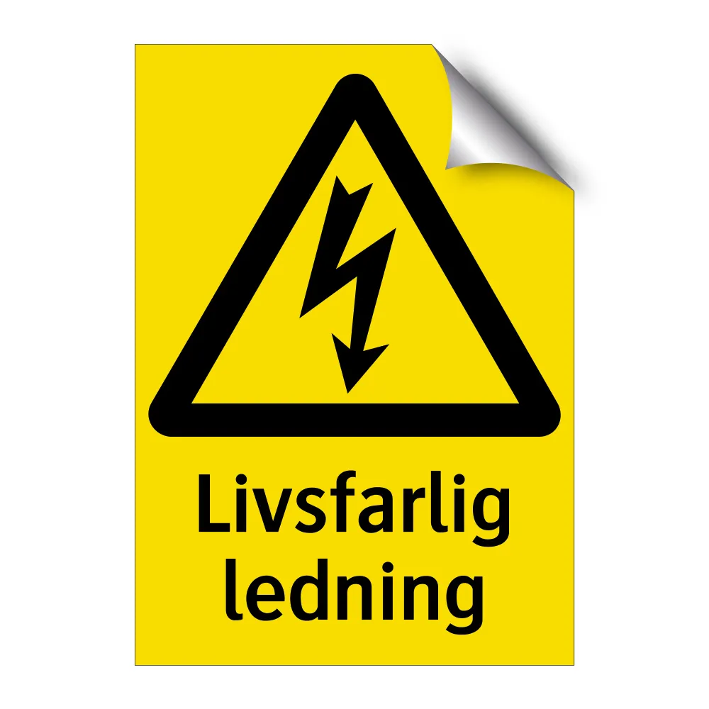 Livsfarlig ledning | ANSI Certified 148x210mm