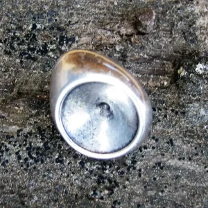 Lås silverfärgat - Runda band och Rivoli 12mm 1styck