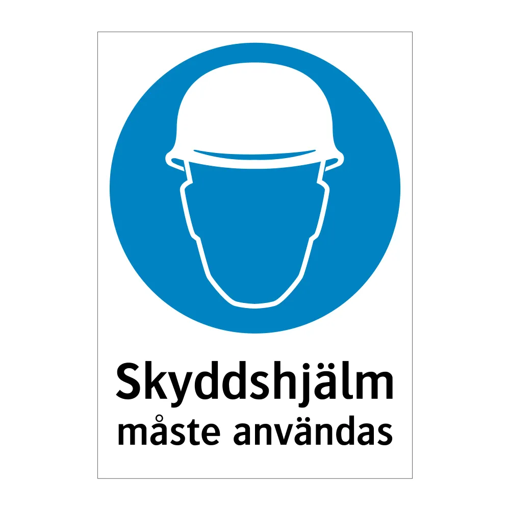 Skyddshjälm måste användas Construction Sites 148x210mm