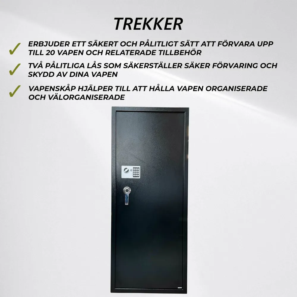 Trekker Vapenskåp för 20 vapen, Midnight, med digitalt lås