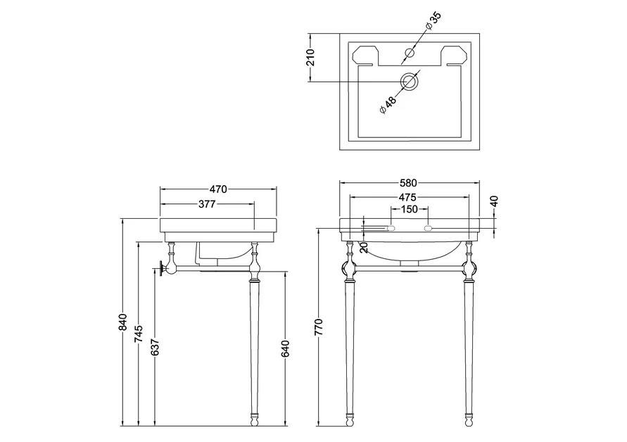 Burlington ställning aurum 560 mm