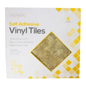 Tiletastic - Brun Sten Självhäftande Golvplattor 4Pk - Självhäftande Kakel