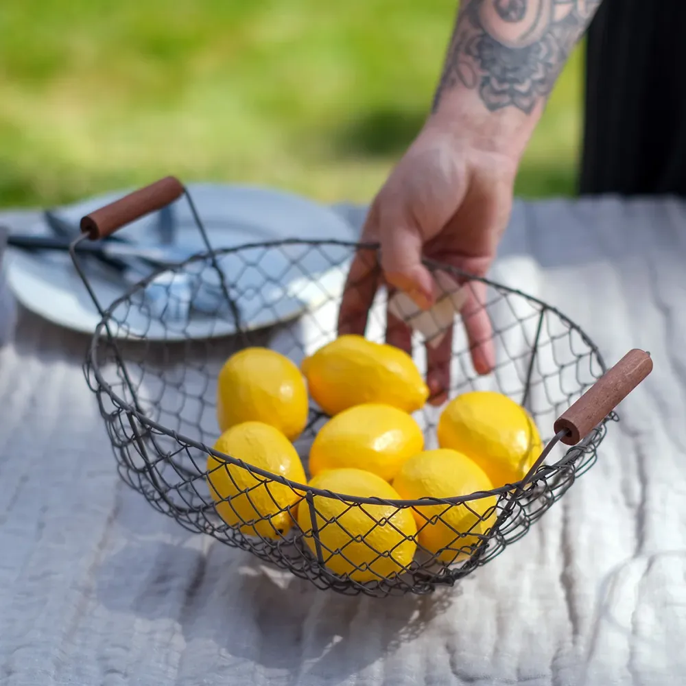 Trådkorg med handtag Charcoal Gray