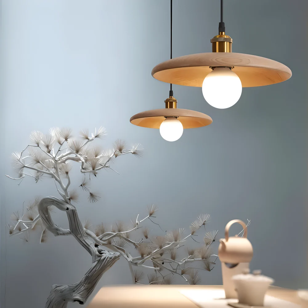 WooDisk Pendellampa - Underkopplampa - Hänglampa i Trä