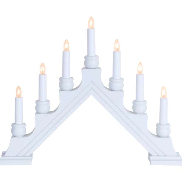 Adventsljusstake 7-armad träljusstake pärla