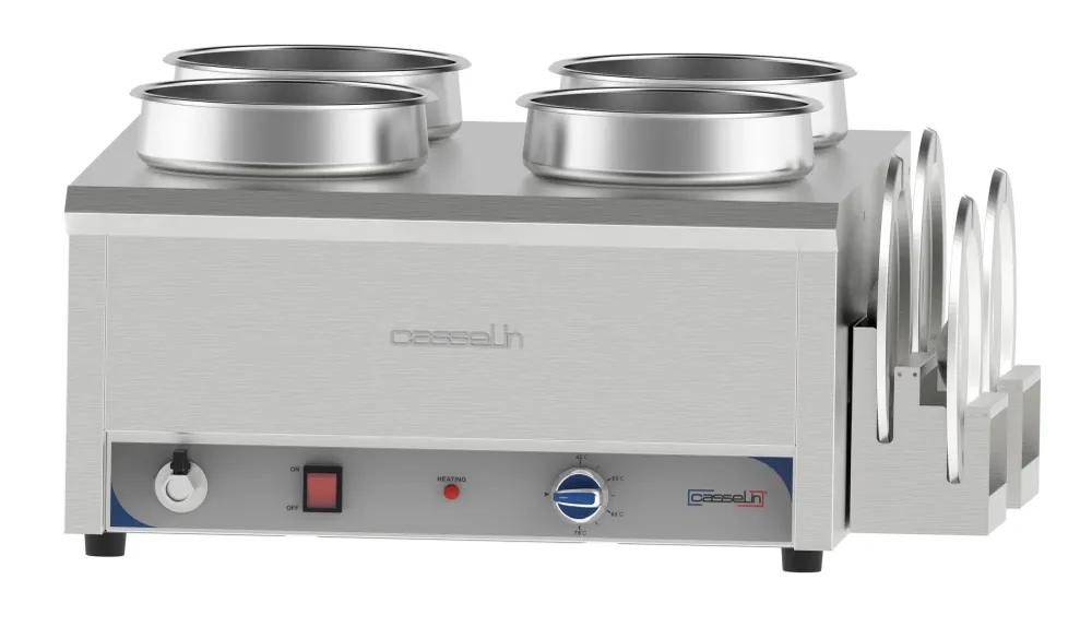 Bain-marie vatten uppvärmt för sås 4 x 7,5 L