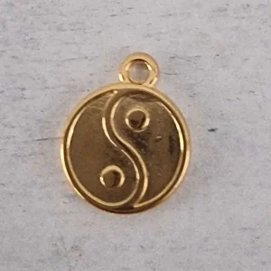 Berlock 24k Guldpläterad - Yin & Yang 15mm 1 styck