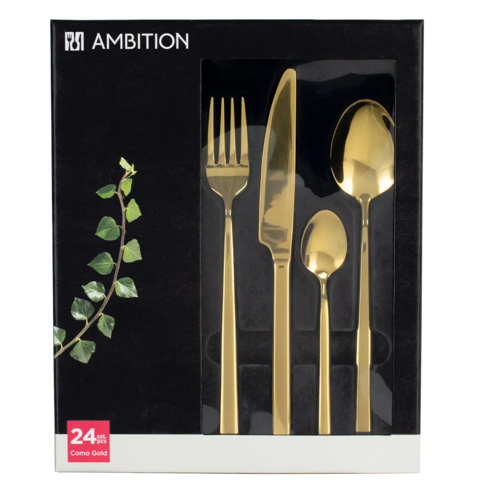 Bestickset för 6 personer Como Aurum 24-delars presentask AMBITION