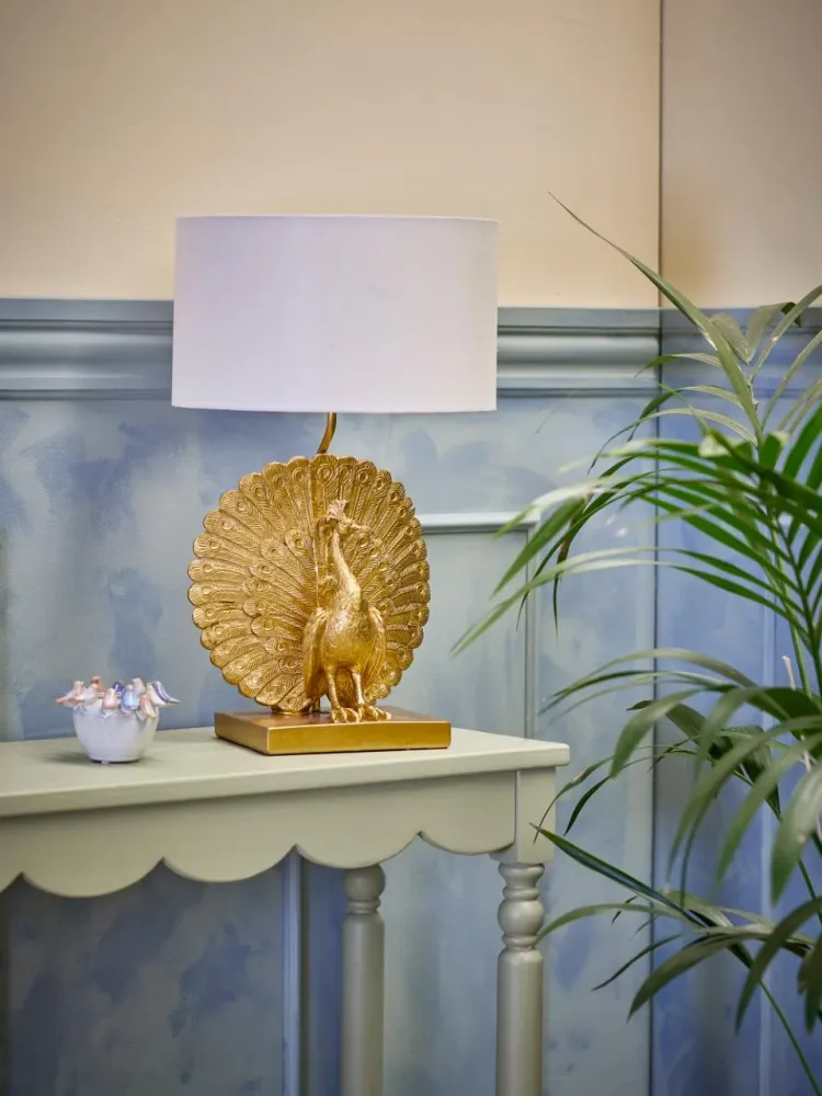 Bloomingville Påfågel Bordslampa Guld