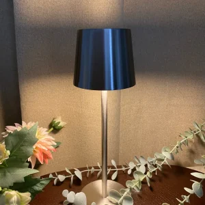 Bordslampa med touch i metallgrå 27,5 cm