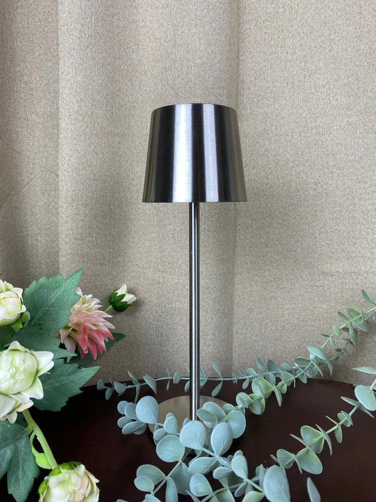 Bordslampa med touch i metallgrå 27,5 cm