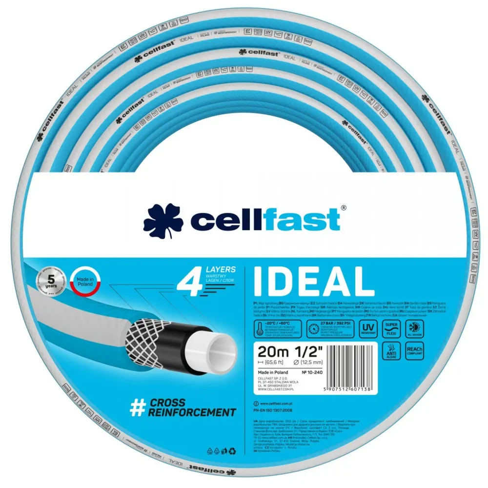 CELLFAST PREMIUM trädgårdsslang 10-240 1/2" 20m 4-lagig