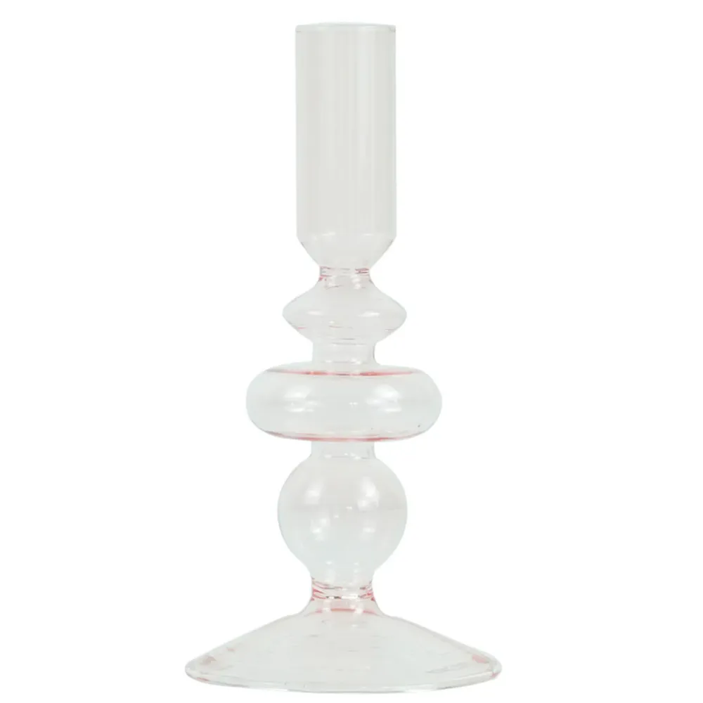 Chicka ljusstake glas fuchsia 21 cm