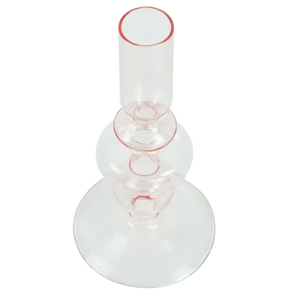 Chicka ljusstake glas fuchsia 21 cm