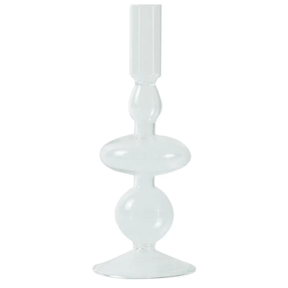 Chicka ljusstake glas tydlig 21 cm