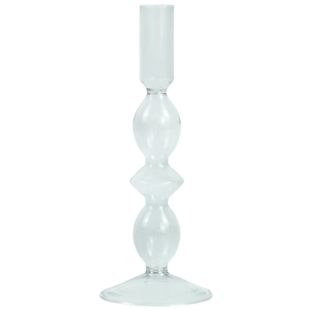 Cora glas ljusstake grå 20 cm