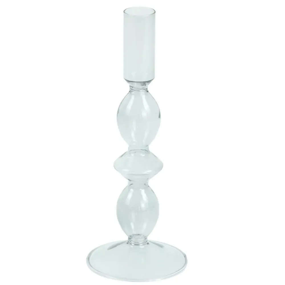 Cora glas ljusstake grå 20 cm
