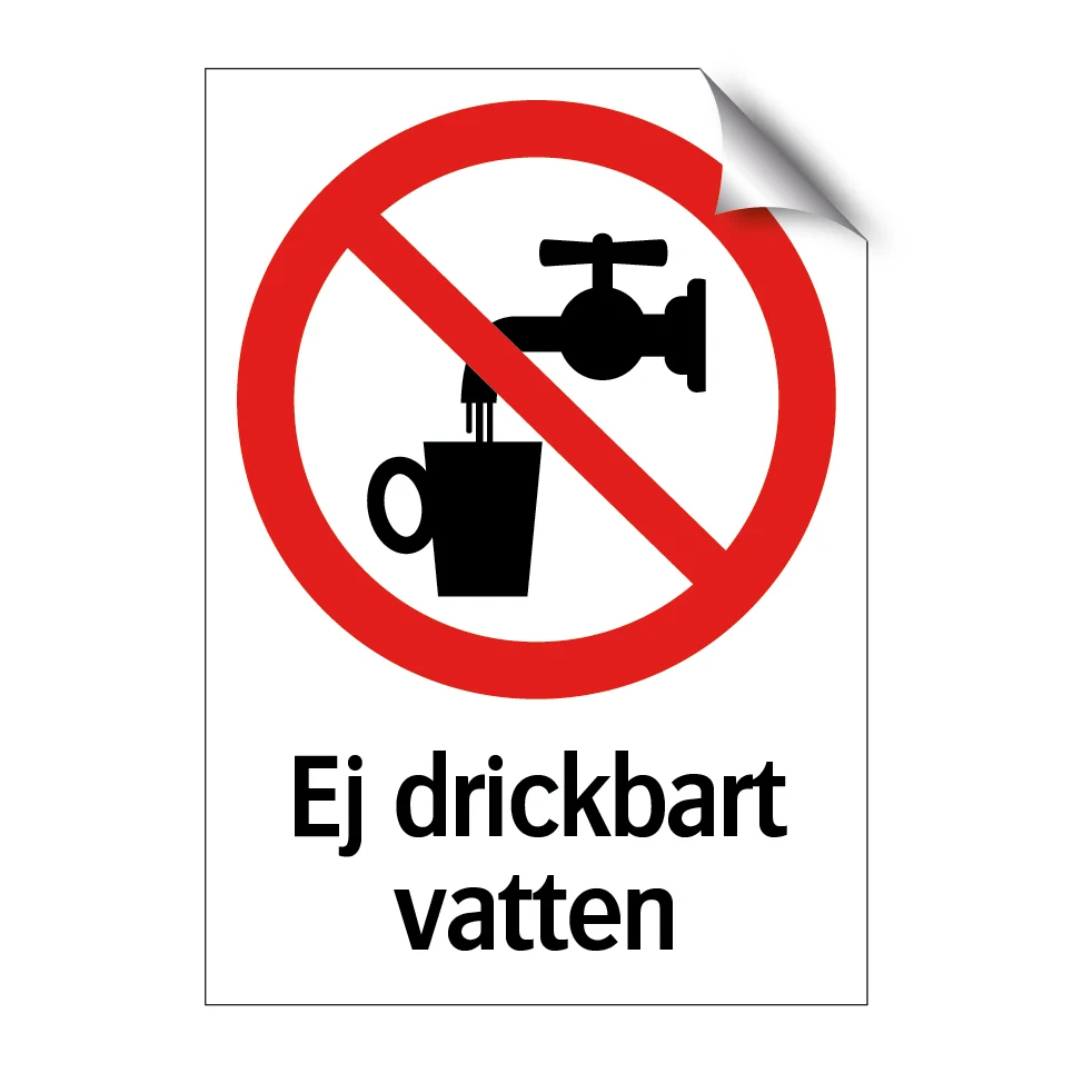 Ej drickbart vatten | Lifetime Warranty 148x210mm