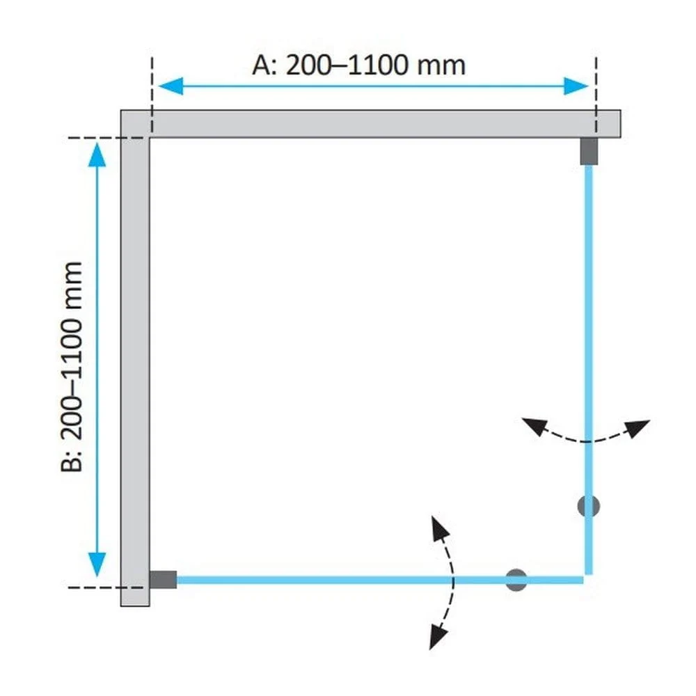 Duschbyggarna Duschhörn Twin De Luxe 800mm 800x800