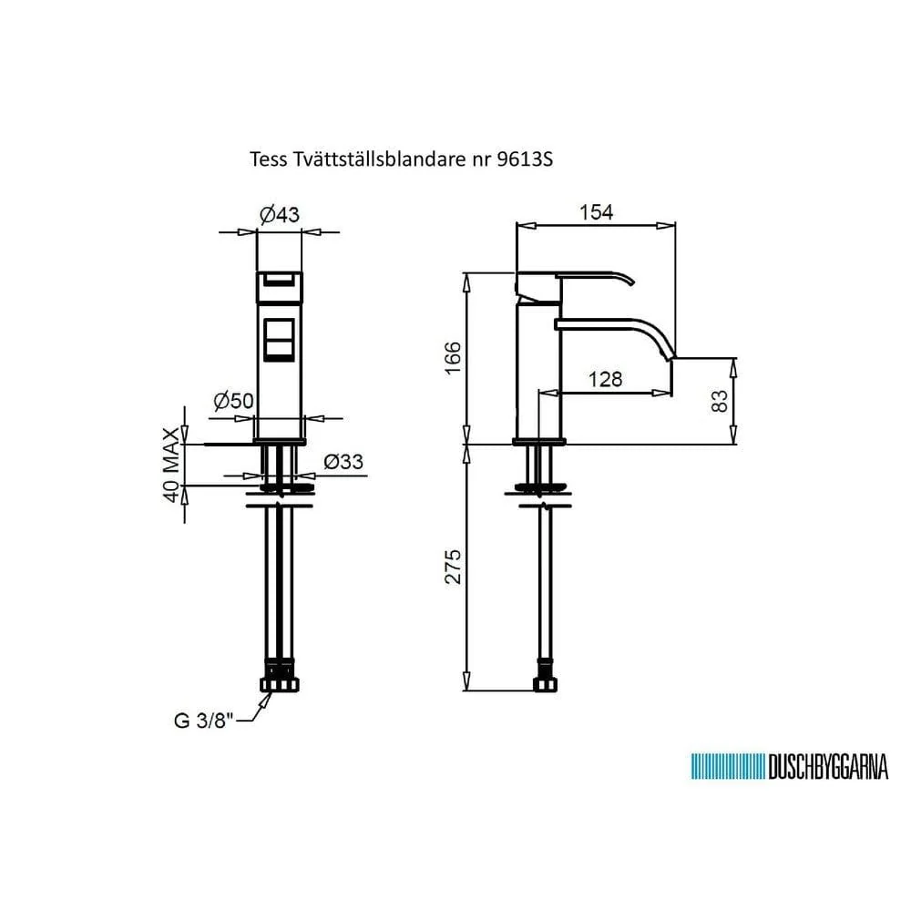 Duschbyggarna Tvättställsblandare Tess