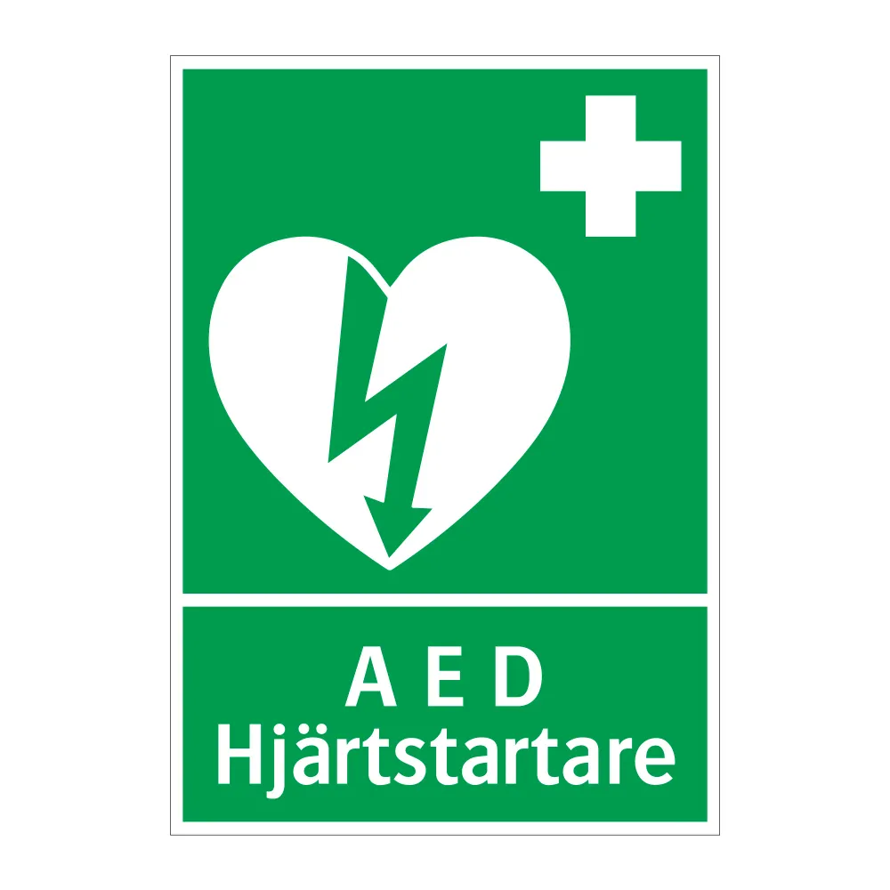 Ergonomisk design AED Hjärtstartare 148x210mm