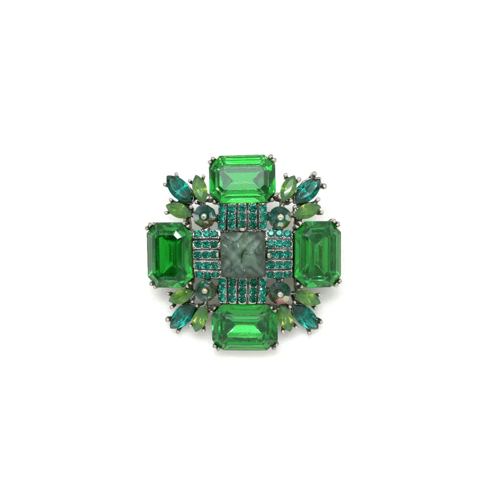 Industristyrka Brosch Croix Emerald