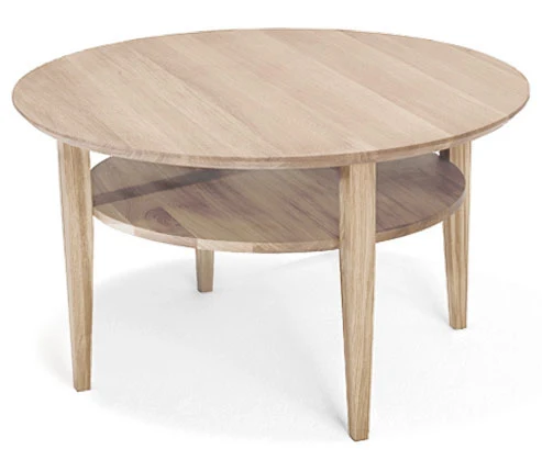 Industristyrka Tango Soffbord Runt 90cm Vitoljad Ek