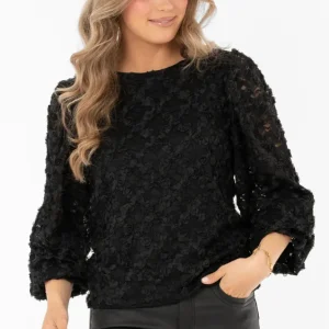 Isolde Blouse Black Drywall Installation Xs