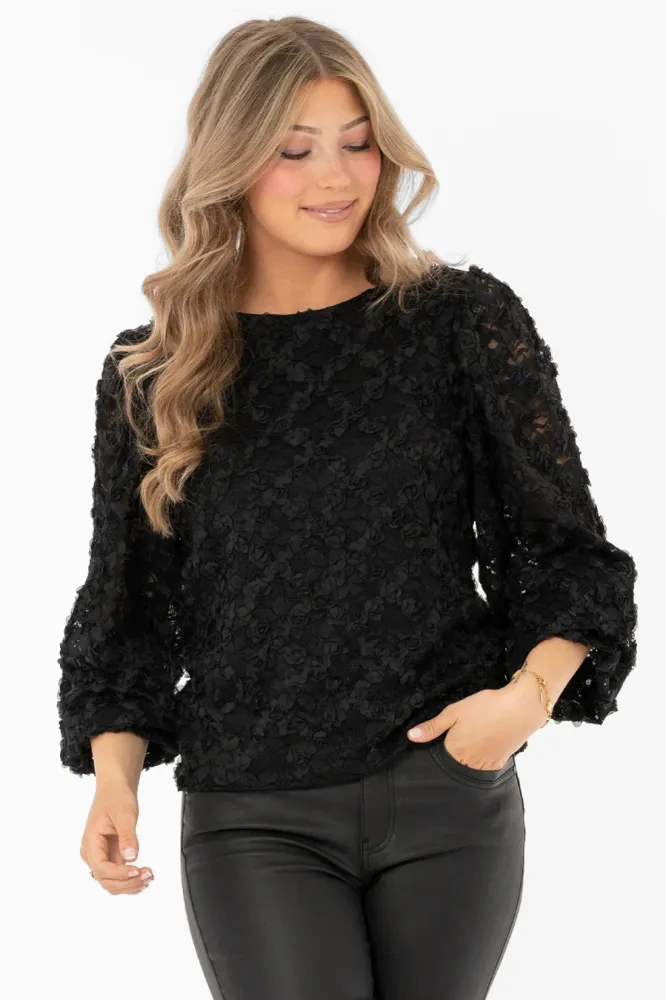 Isolde Blouse Black Drywall Installation Xs