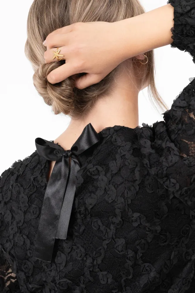 Isolde Blouse Black Drywall Installation Xs