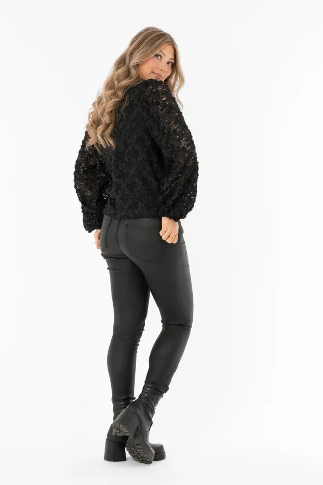 Isolde Blouse Black Drywall Installation Xs
