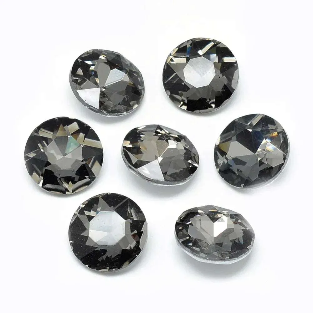 Kinesisk strass - Round stone Grey 8mm 1 styck