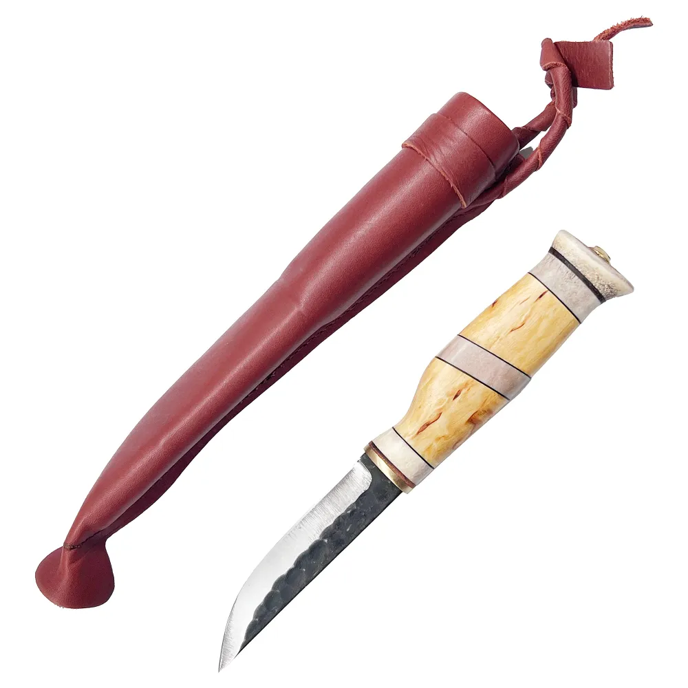 Kniv 8 cm masurbjörk & renhornsinlägg