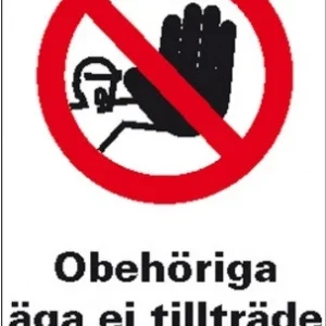 Lasernivå Obehöriga äga ej tillträde